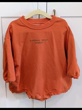 Pumpkin Spice Season Orange Baby Sweater Bubble